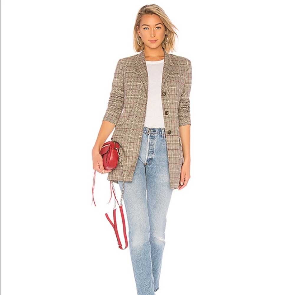 BB Dakota Plaid Blazer - Gray and Brown